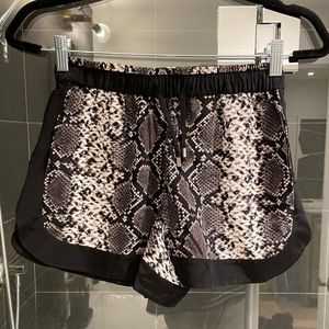 Sandro Silk snake print shorts